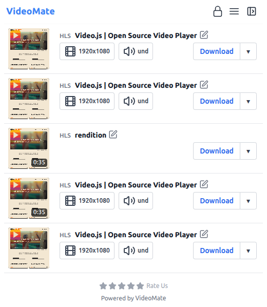 VideoMate(VidMate) Extension Interface